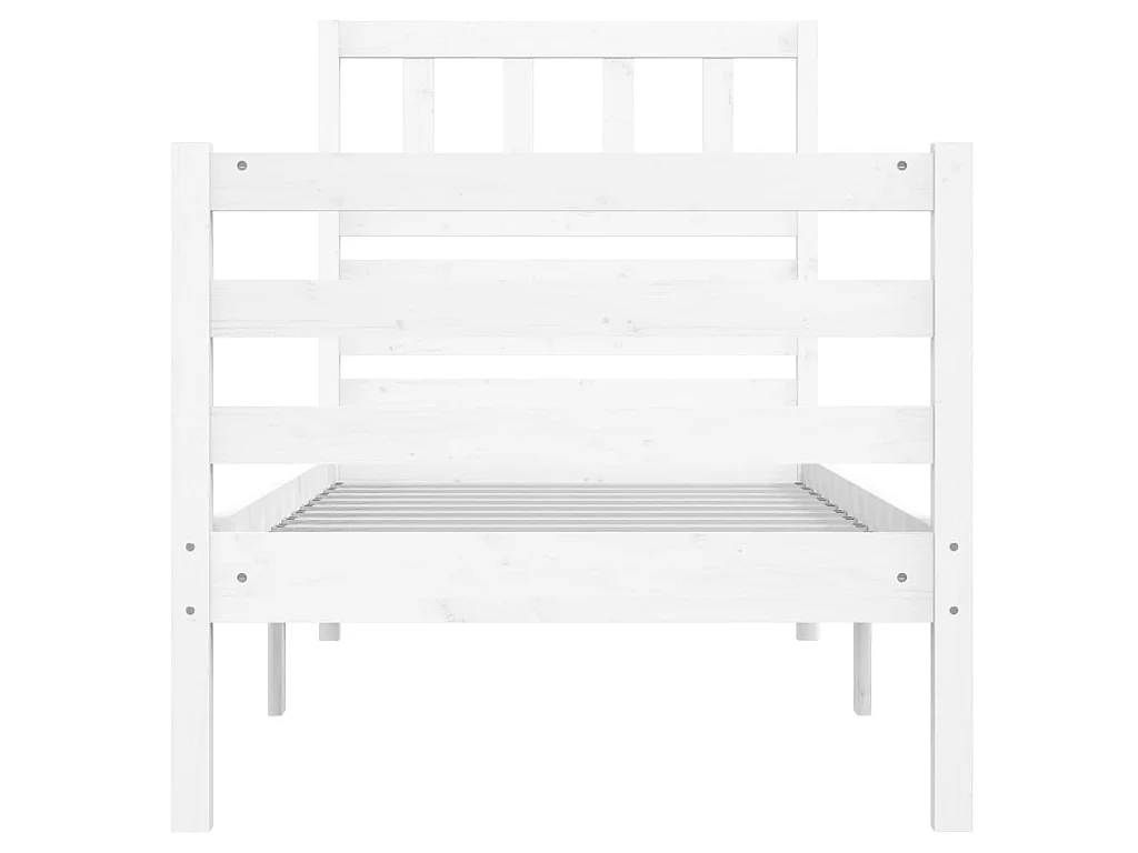 Cama 75x190 cm individual madera maciza blanco ES55358