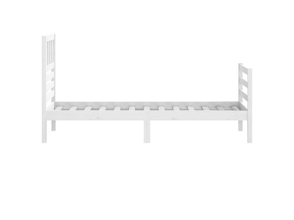 Cama 75x190 cm individual madera maciza blanco ES55358
