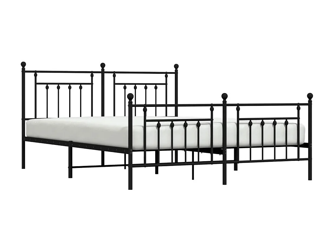 Cama com cabeceira e pés 183x213 cm metal preto PT379703