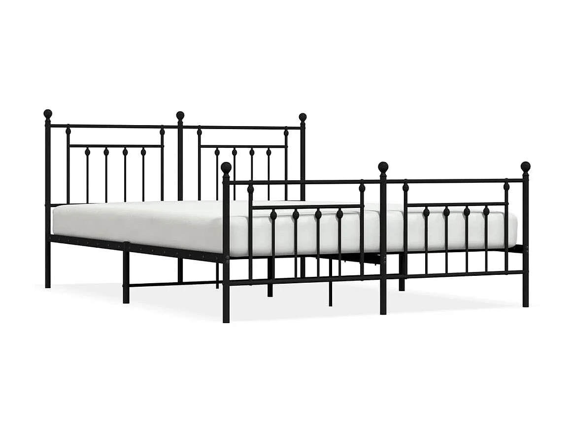 Bedframe met hoofd- en voeteneinde metaal zwart 183x213 cm NL62208