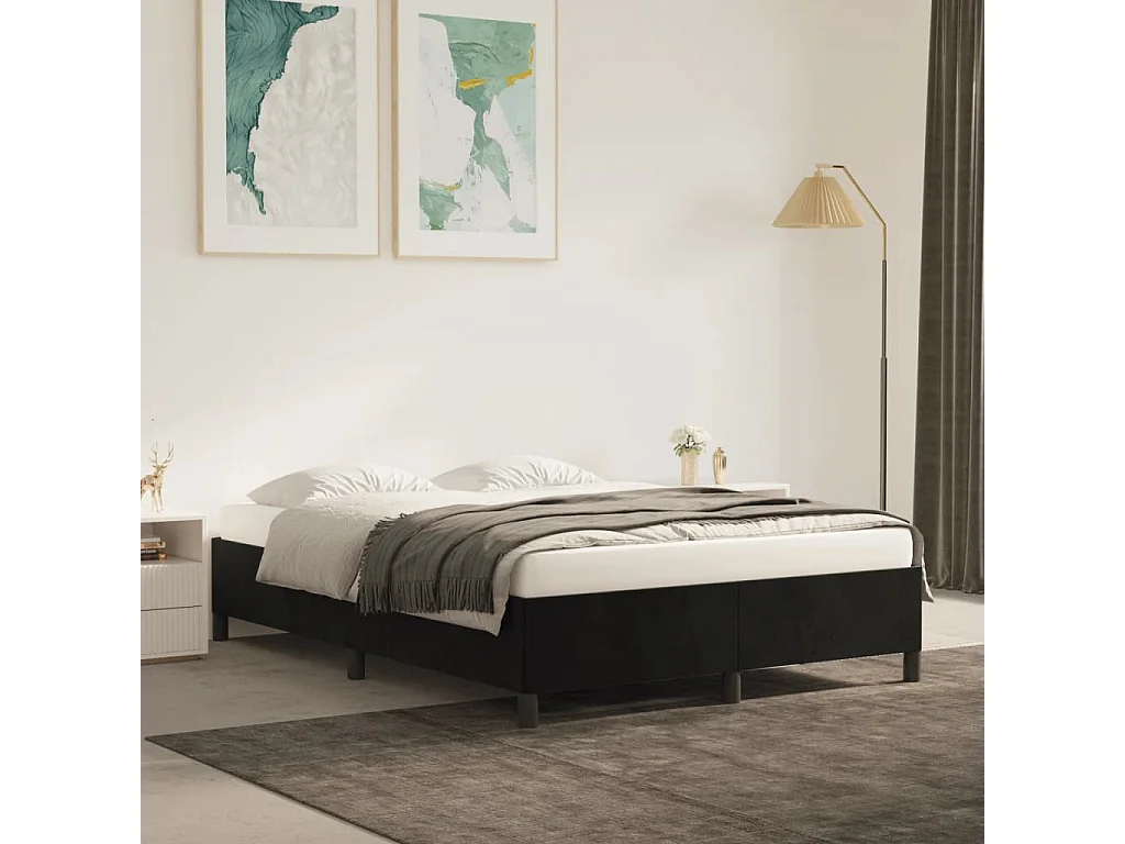 Lit-140x200 cm Noir Velours EGGB19380