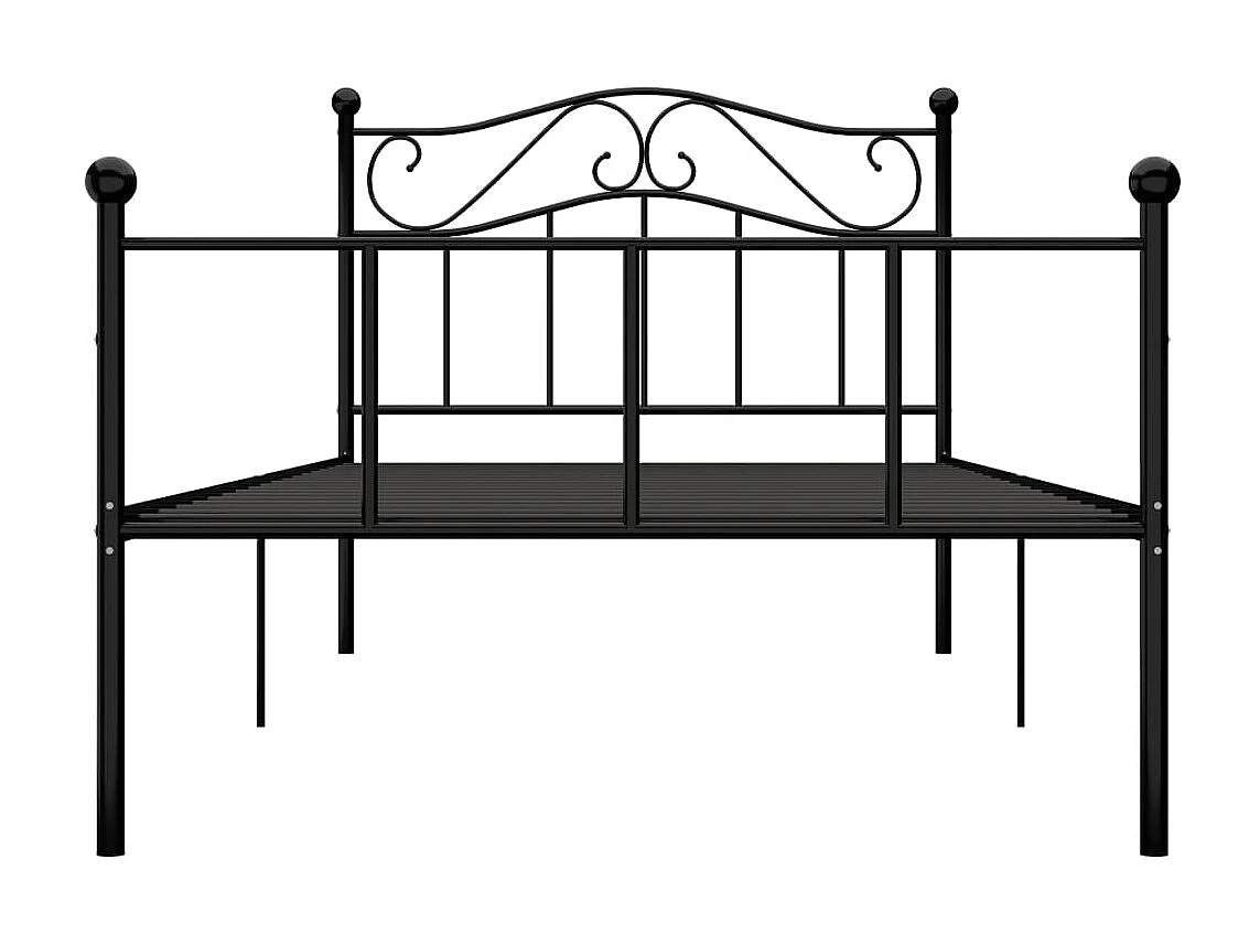 Lit-90x200 cm Noir Métal EGGB52210