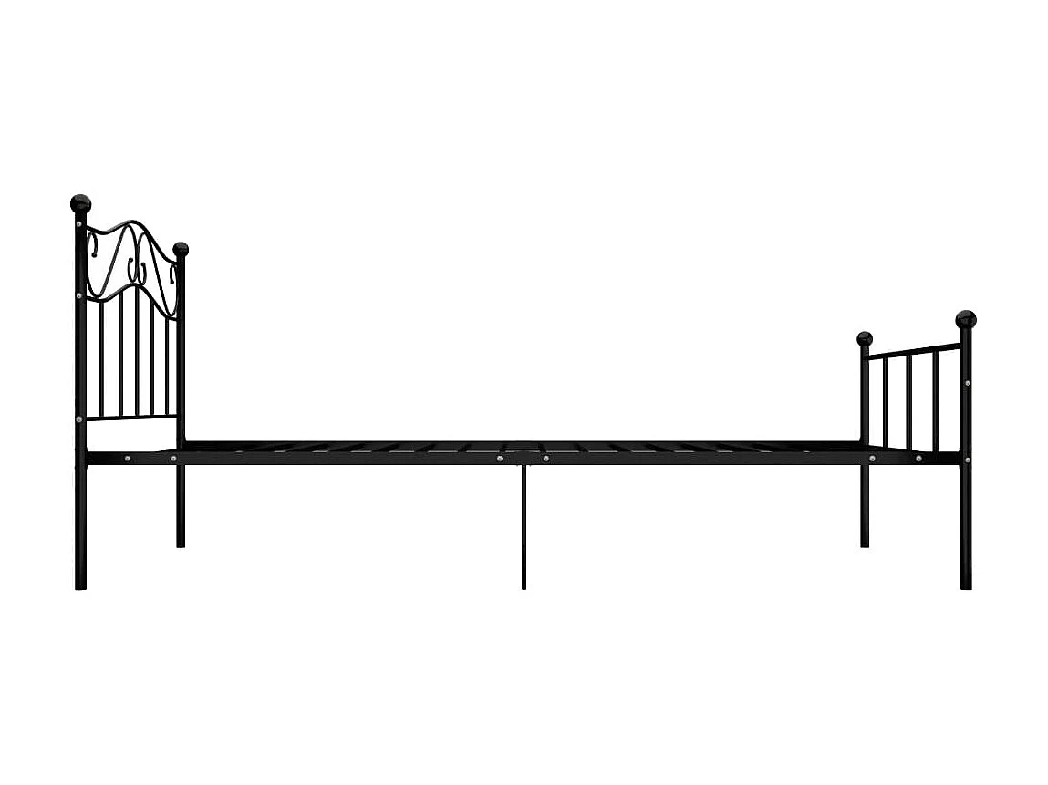 Lit-90x200 cm Noir Métal EGGB52210