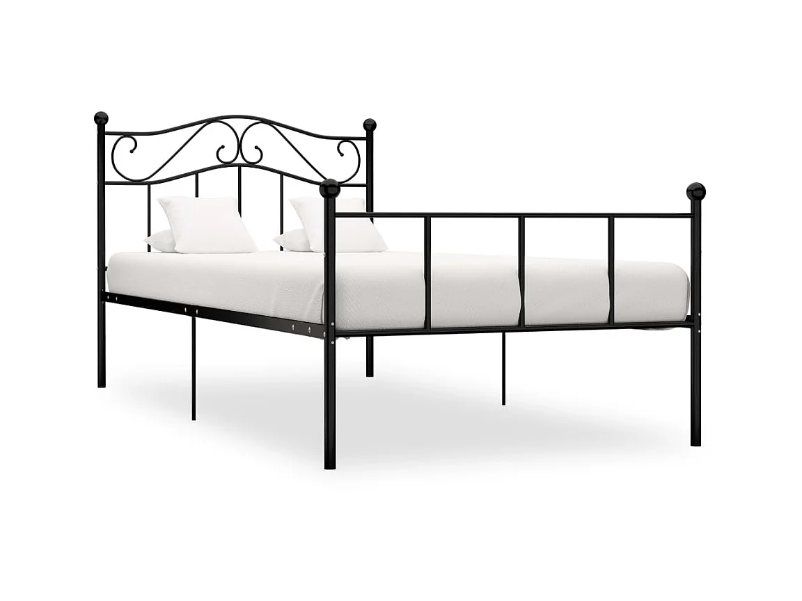 Cama 90x200 cm de metal negro ES95011