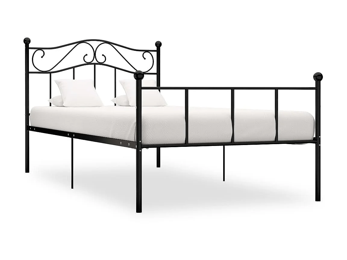 Lit-90x200 cm Noir Métal EGGB52210