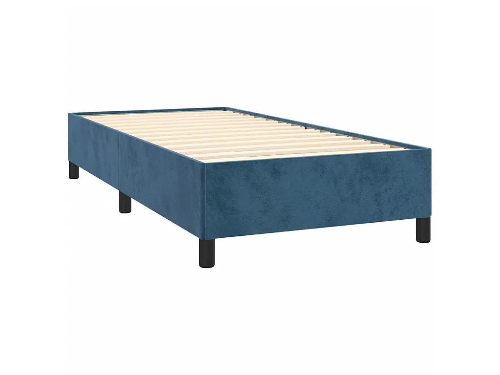 Cama 90x190 cm veludo azul-escuro PT145256