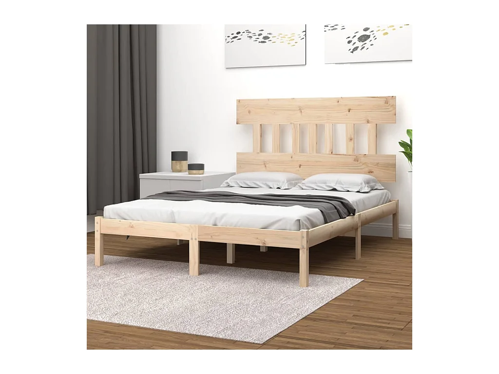 Lit-200x200 cm Bois massif EGGB81064