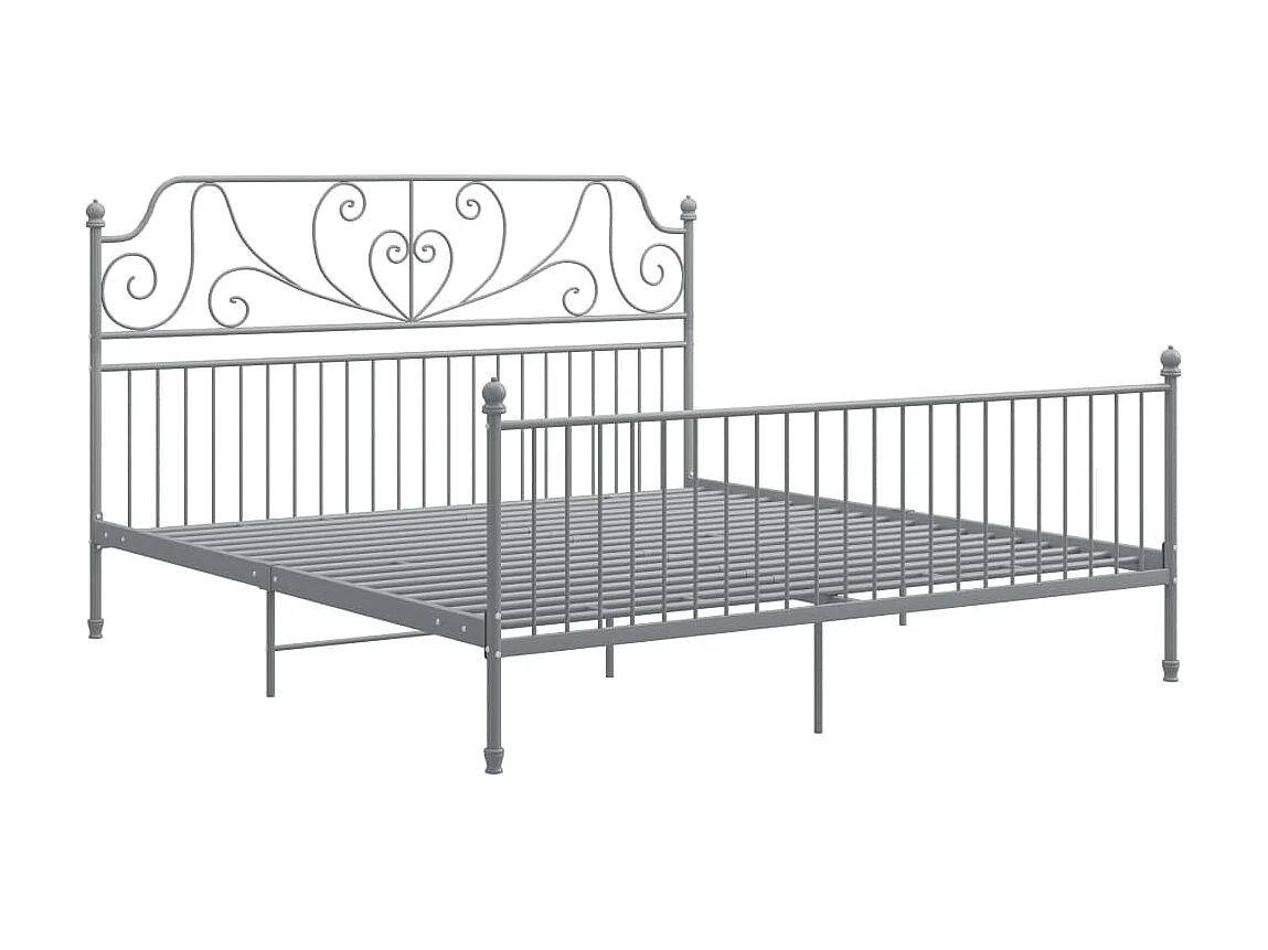 Lit-180x200 cm Gris Métal EGGB90685