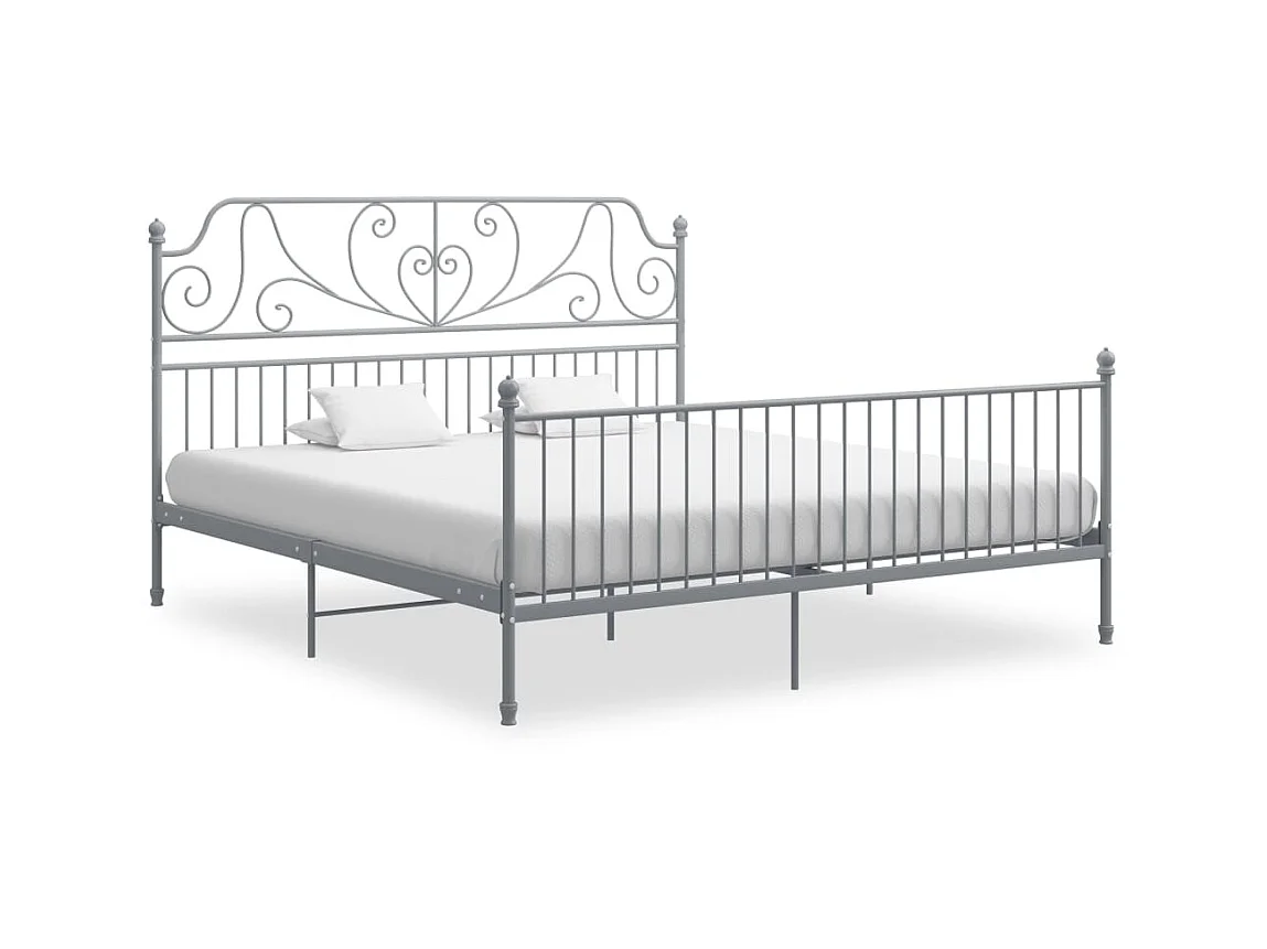 Cama 180x200 cm metal cinzento PT942288