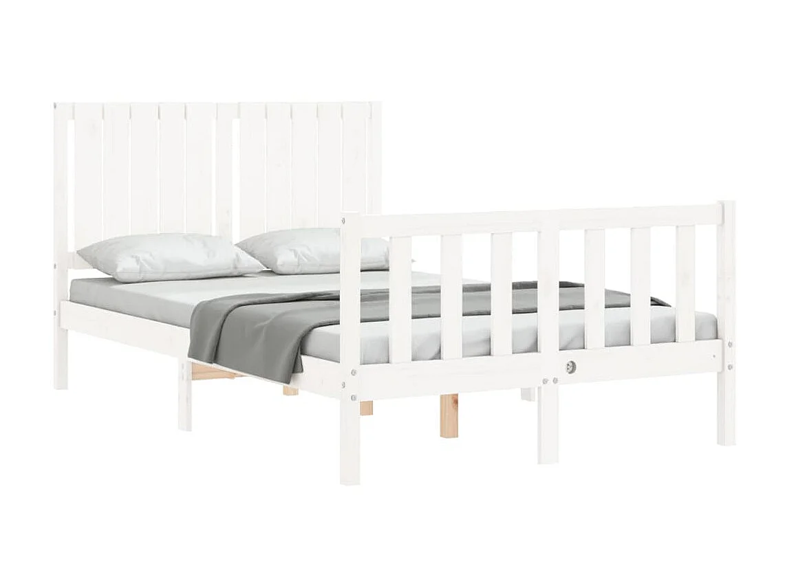 Lit-120x190 cm avec tête de lit blanc petit double bois massif EGGB92643