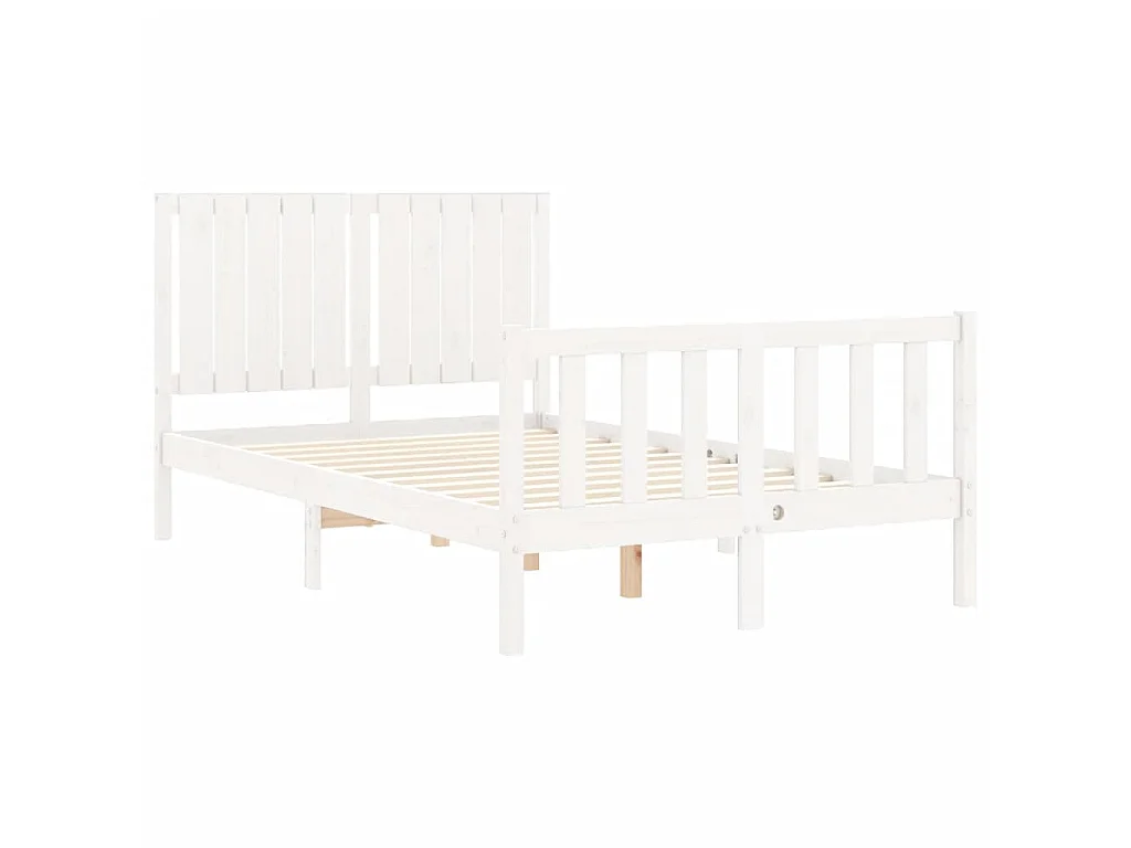 Lit-120x190 cm avec tête de lit blanc petit double bois massif EGGB92643