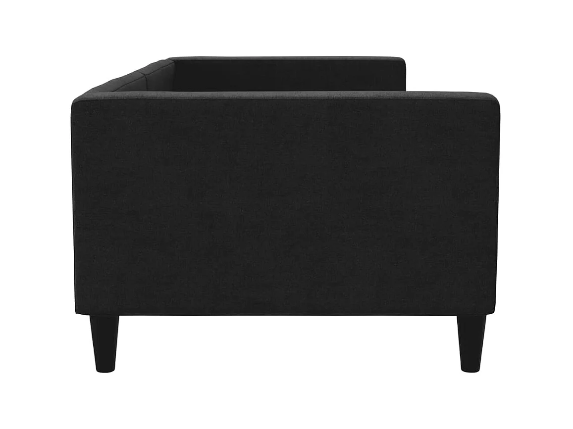 Cama 90x200 cm tela negro ES33387