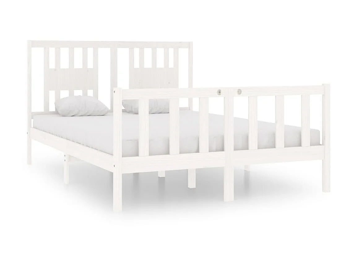 Bedframe massief hout wit 140x190 cm NL33775