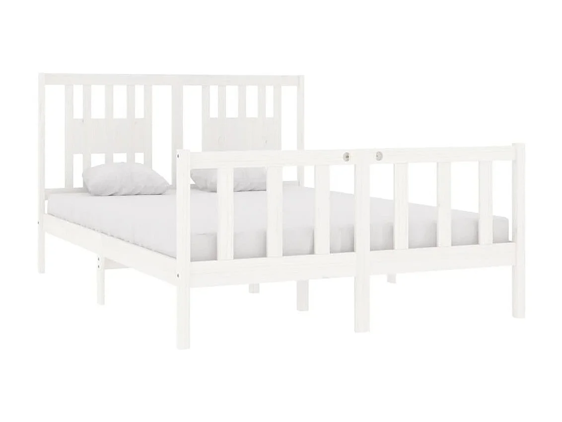 Bedframe massief hout wit 140x190 cm NL33775