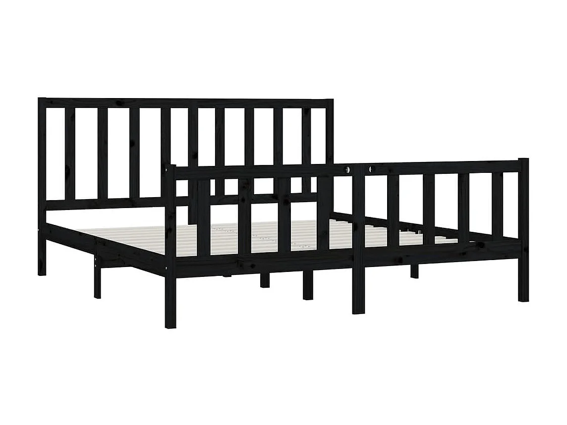 Bedframe massief hout zwart 200x200 cm NL45119
