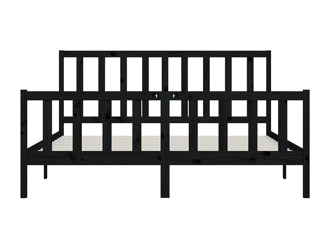 Bedframe massief hout zwart 200x200 cm NL45119