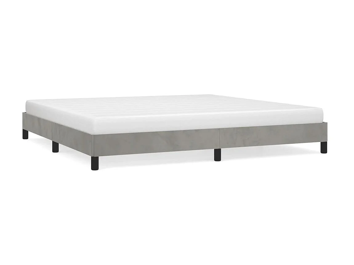 Lit-200x200 cm Gris clair Velours EGGB84478