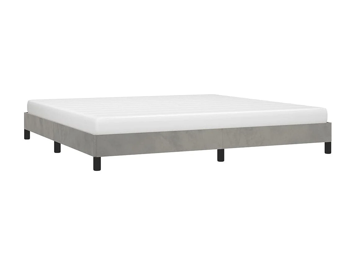 Lit-200x200 cm Gris clair Velours EGGB84478