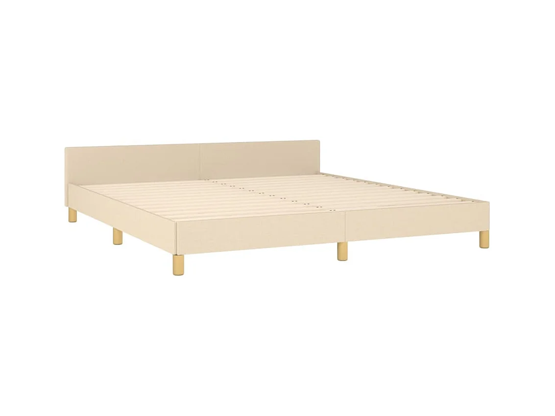Cama para adulto - con cabecero de tela color crema 160x200 cm ES397602