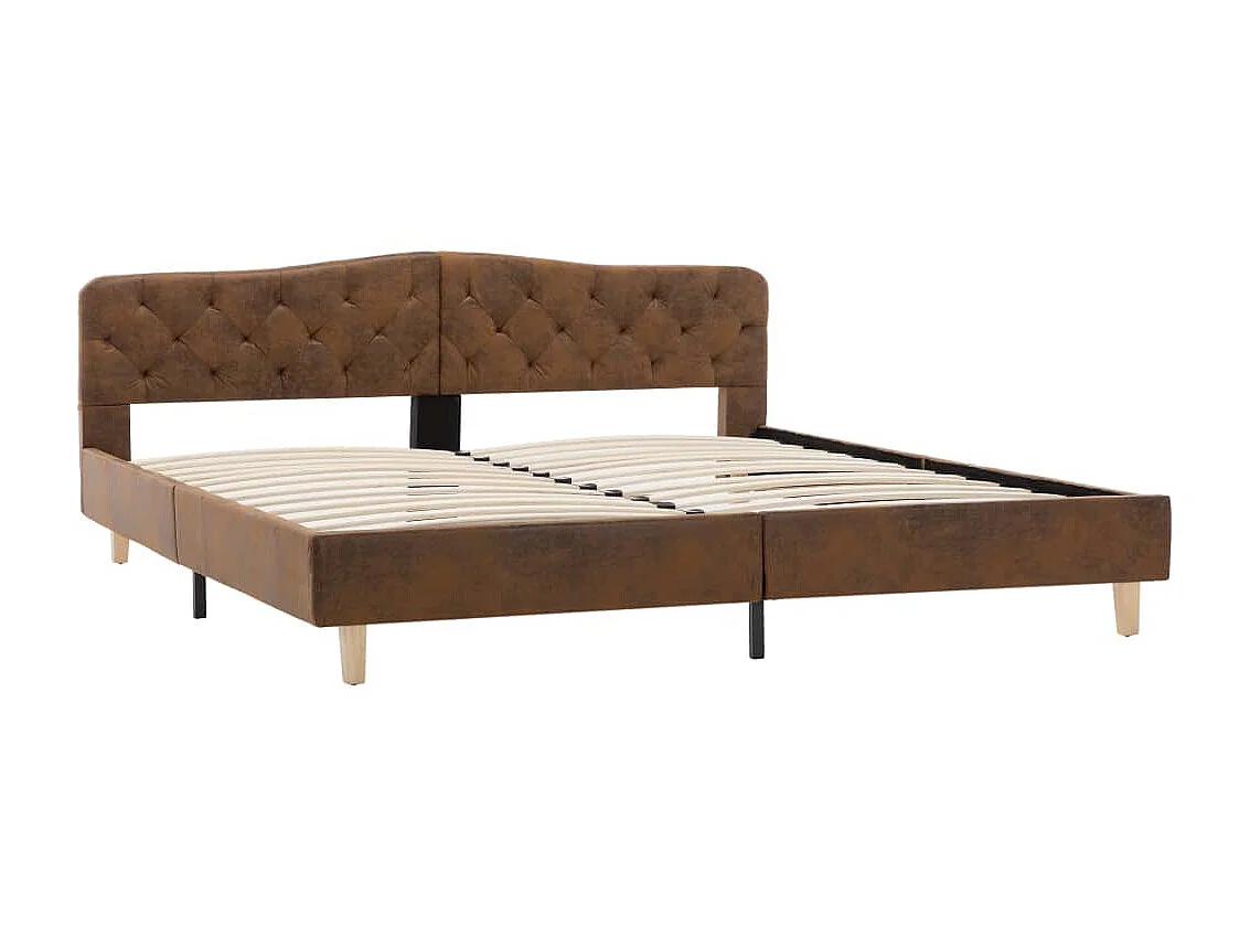 Lit-180x200 cm Marron Similicuir daim EGGB44903