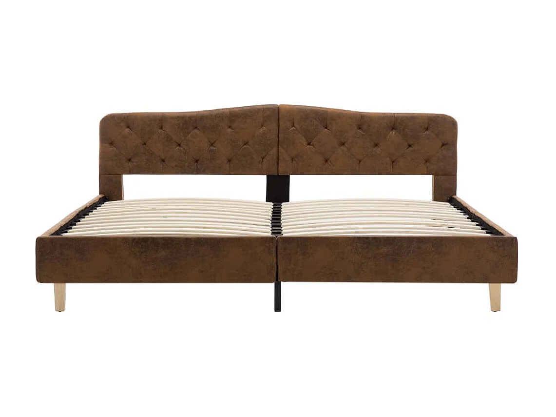 Lit-180x200 cm Marron Similicuir daim EGGB44903