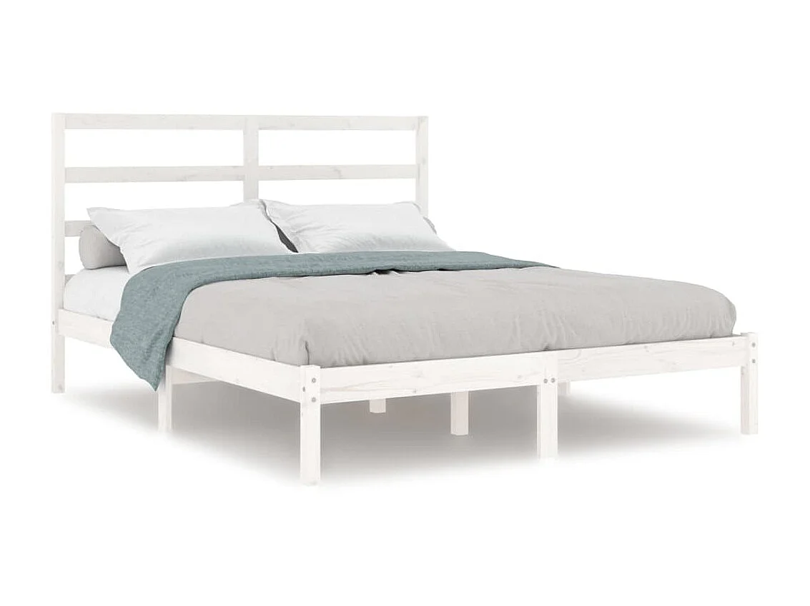 Bedframe massief grenenhout wit 140x200 cm NL37986