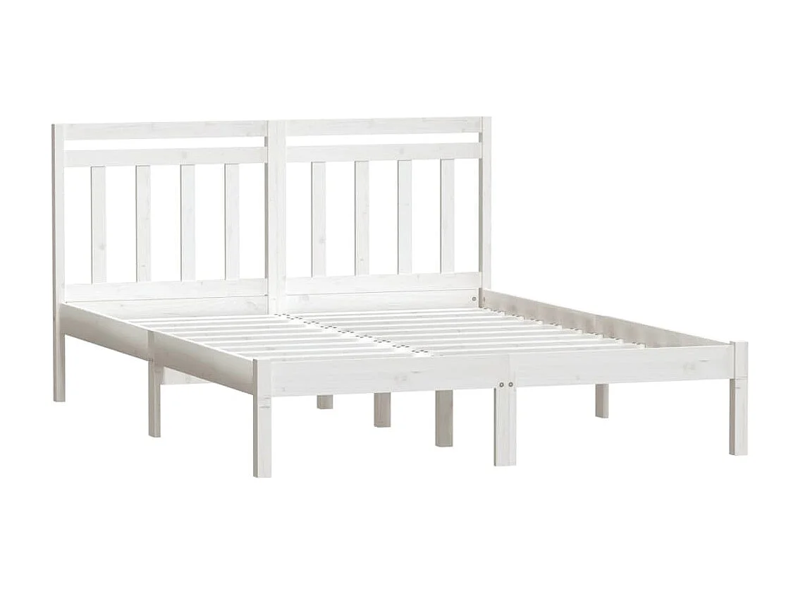Lit-150x200 cm Blanc Bois massif Très grand EGGB90585