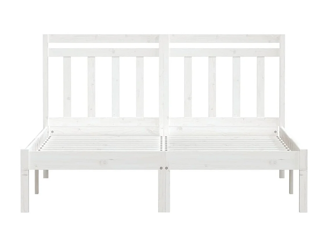 Lit-150x200 cm Blanc Bois massif Très grand EGGB90585