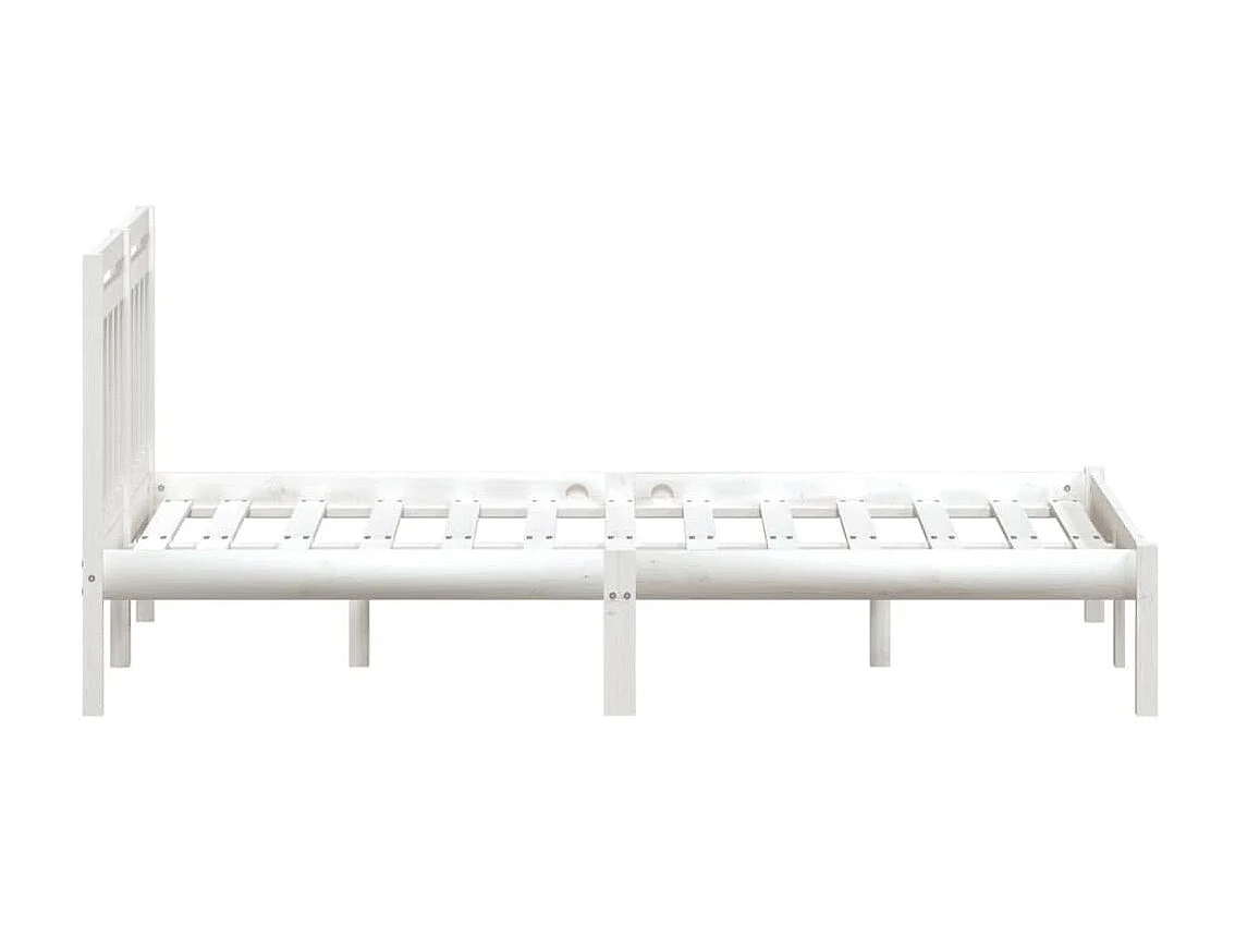 Lit-150x200 cm Blanc Bois massif Très grand EGGB90585