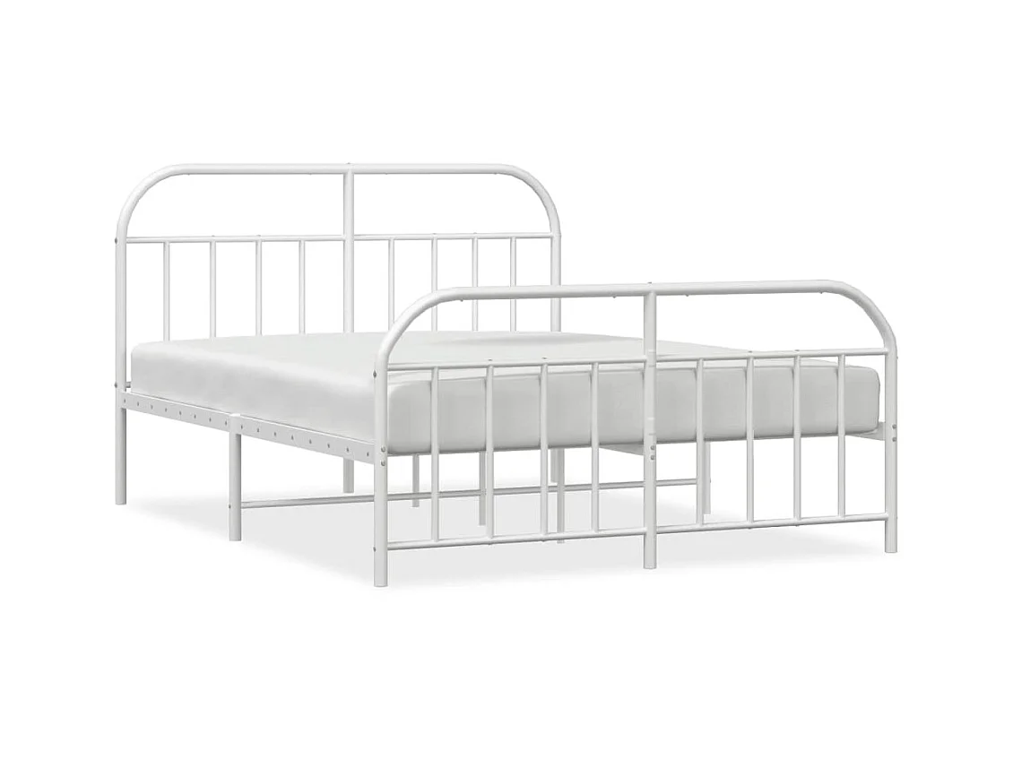 Bedframe met hoofd- en voeteneinde metaal wit 160x200 cm NL59306