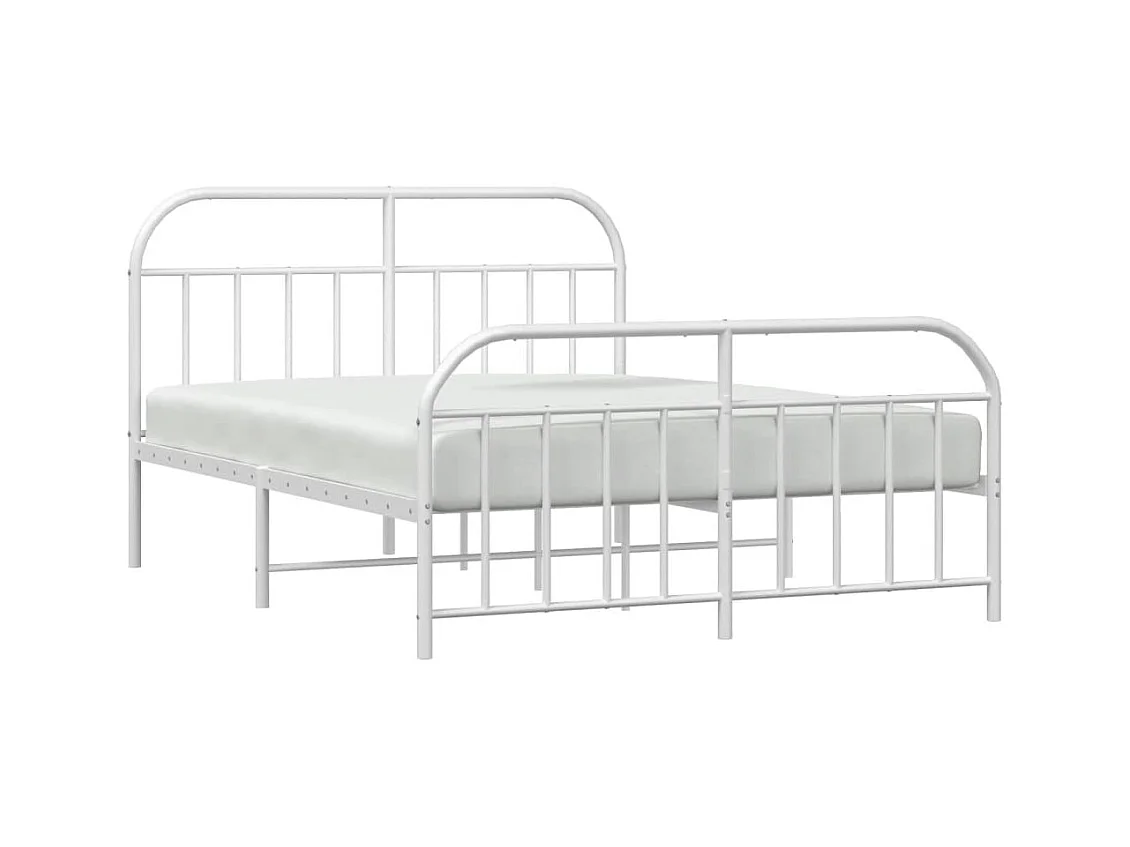 Bedframe met hoofd- en voeteneinde metaal wit 160x200 cm NL59306