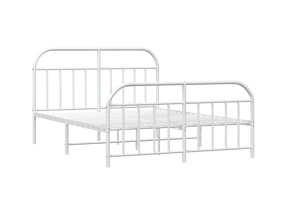 Bedframe met hoofd- en voeteneinde metaal wit 160x200 cm NL59306