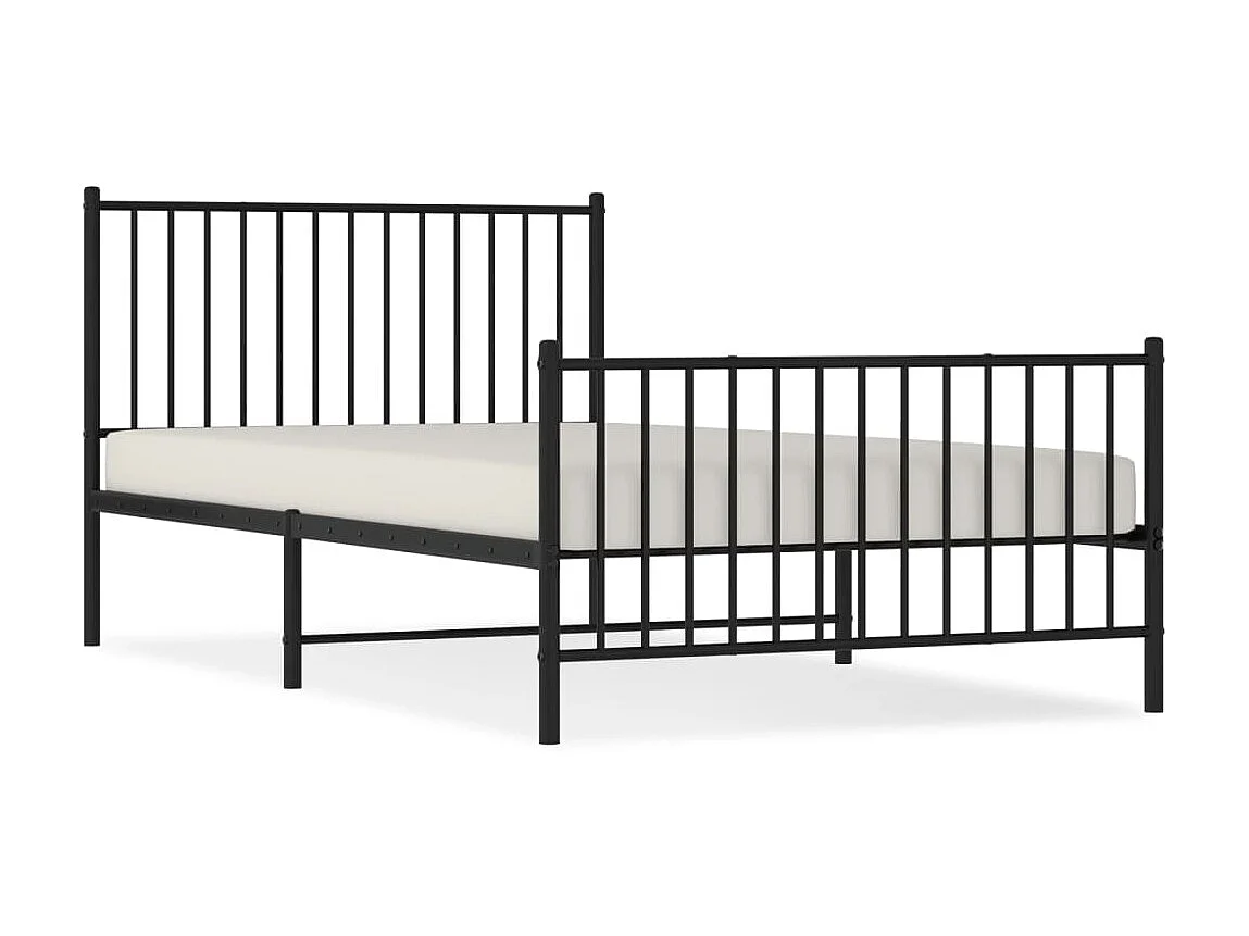 Cama com cabeceira e pés 107x203 cm metal preto PT285786