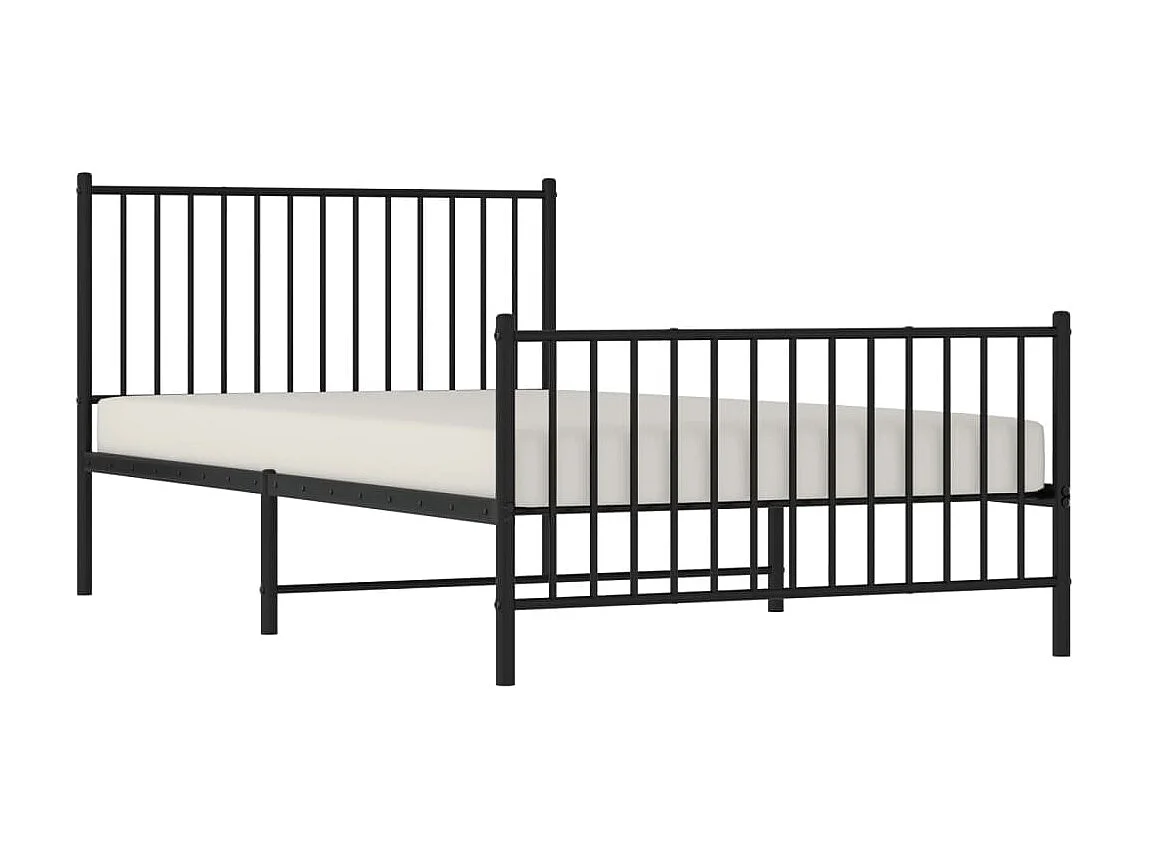 Cama com cabeceira e pés 107x203 cm metal preto PT285786