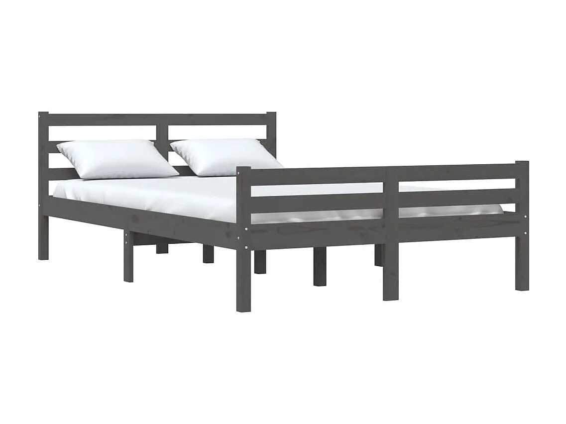 Lit-140x200 cm Gris Bois massif EGGB67595