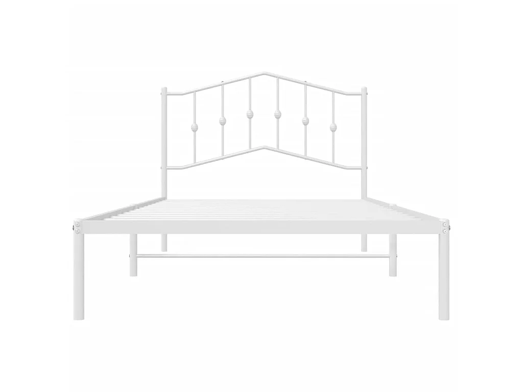 Cama em metal com cabeceira 107x203 cm branco PT975557