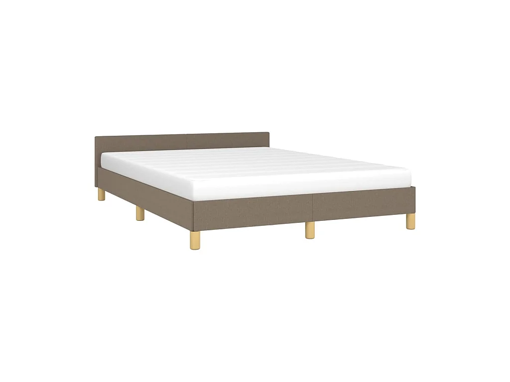 Lit-140x200 cm avec tête de lit Taupe Tissu EGGB11215