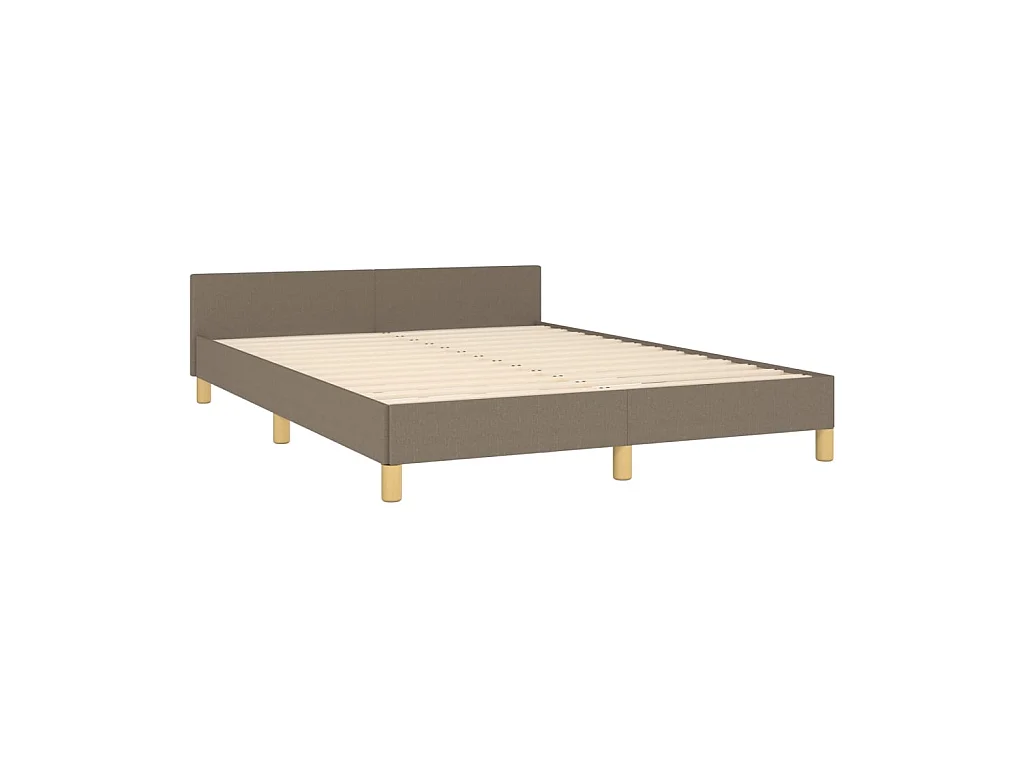 Lit-140x200 cm avec tête de lit Taupe Tissu EGGB11215