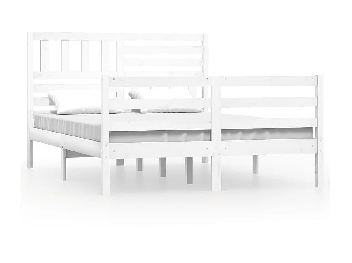 Lit-140x190 cm Blanc Bois massif EGGB83919