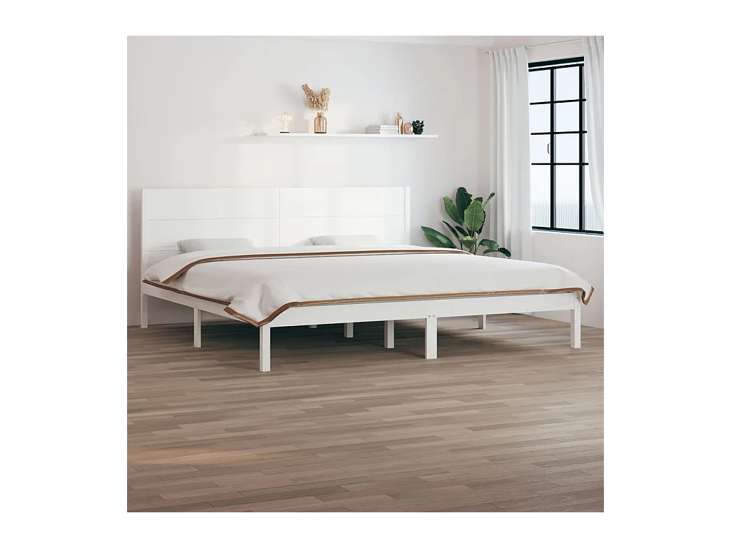 Cama 200x200 cm madera maciza de pino blanco ES18487
