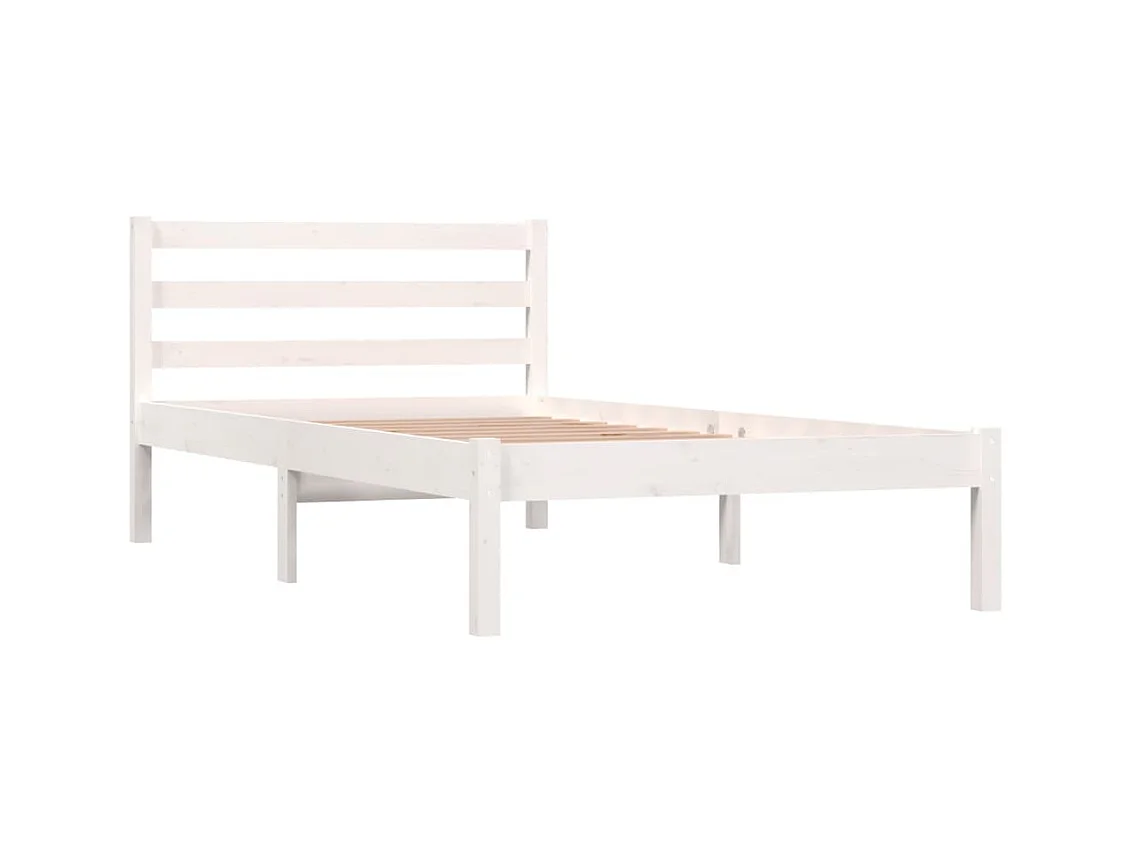 Lit-90x190 cm Bois de pin massif Blanc simple EGGB55078