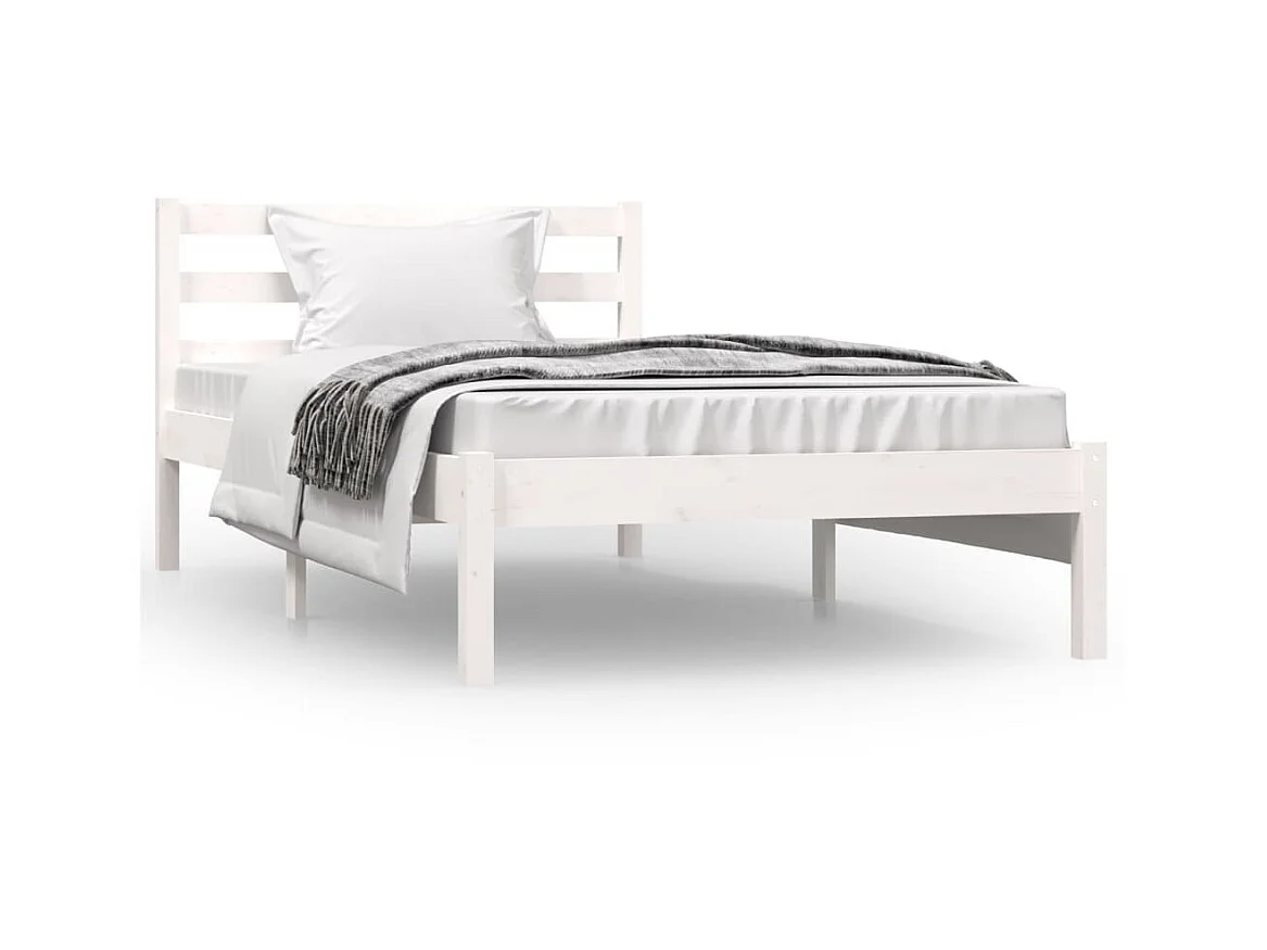 Bedframe massief grenenhout wit 90x190 cm NL37225
