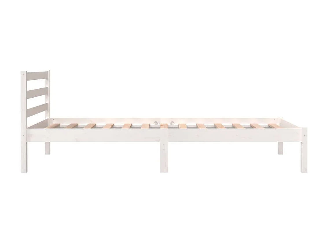 Lit-90x190 cm Bois de pin massif Blanc simple EGGB55078