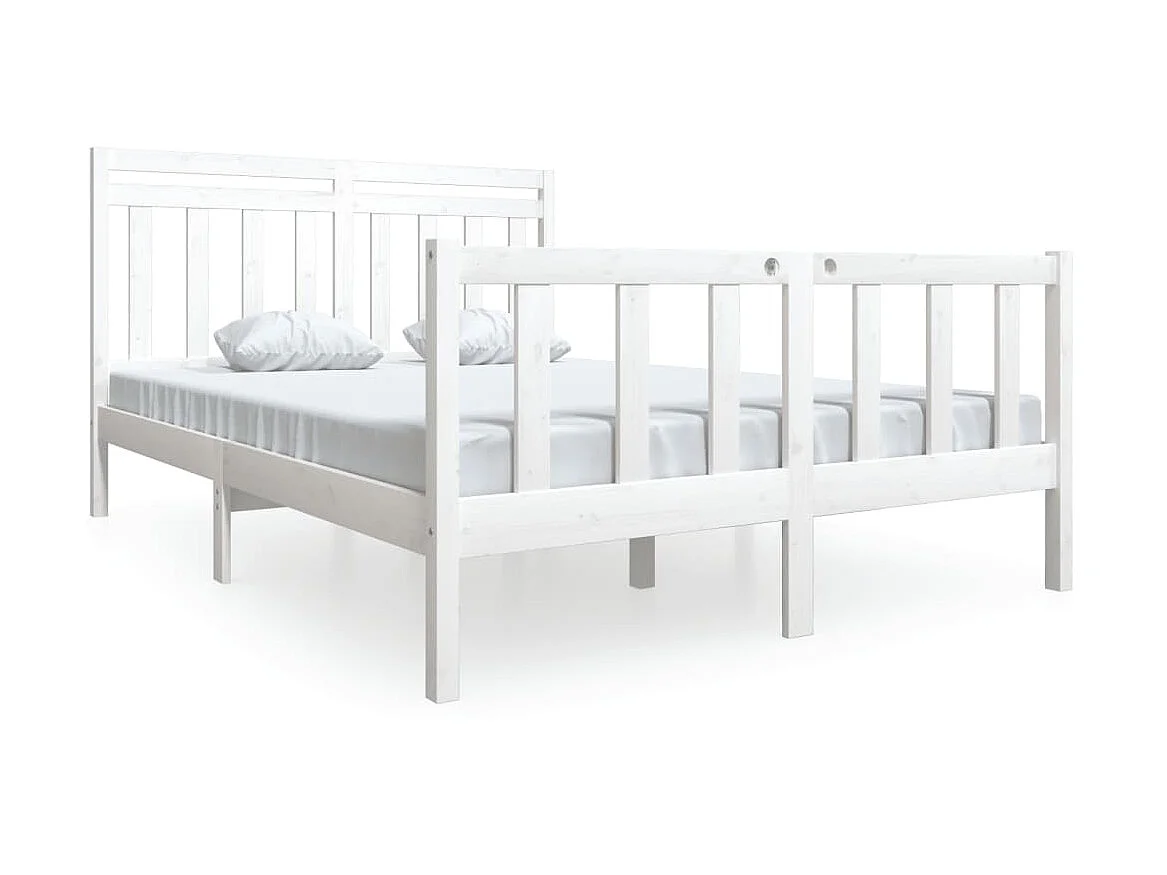 Bedframe massief hout wit 140x190 cm NL90613