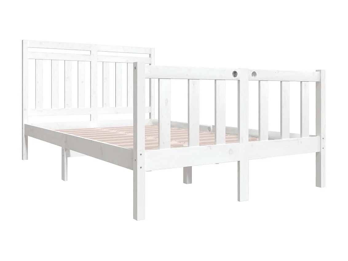 Bedframe massief hout wit 140x190 cm NL90613