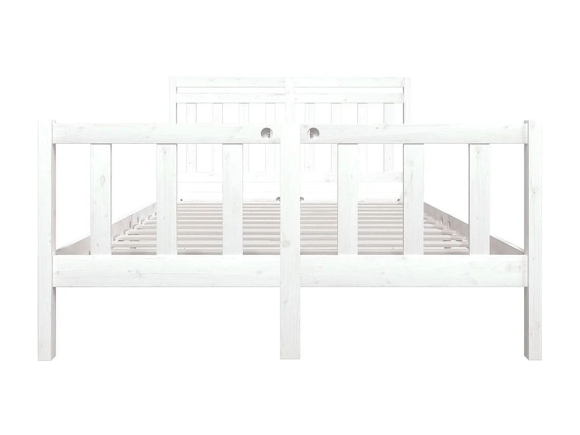 Bedframe massief hout wit 140x190 cm NL90613