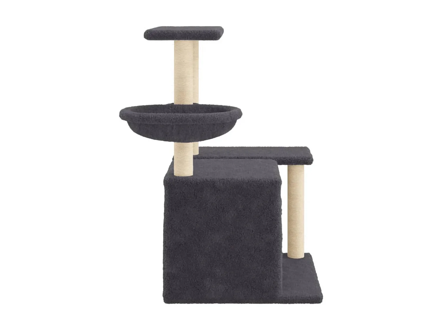 Árvore p/ gatos c/ postes arranhadores sisal 83 cm cinza-escuro PT521690