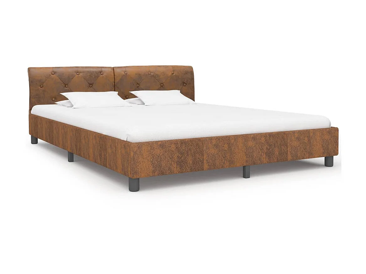 Bedframe kunstsuède bruin 160x200 cm NL78836
