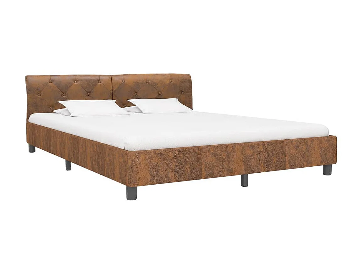 Bedframe kunstsuède bruin 160x200 cm NL78836