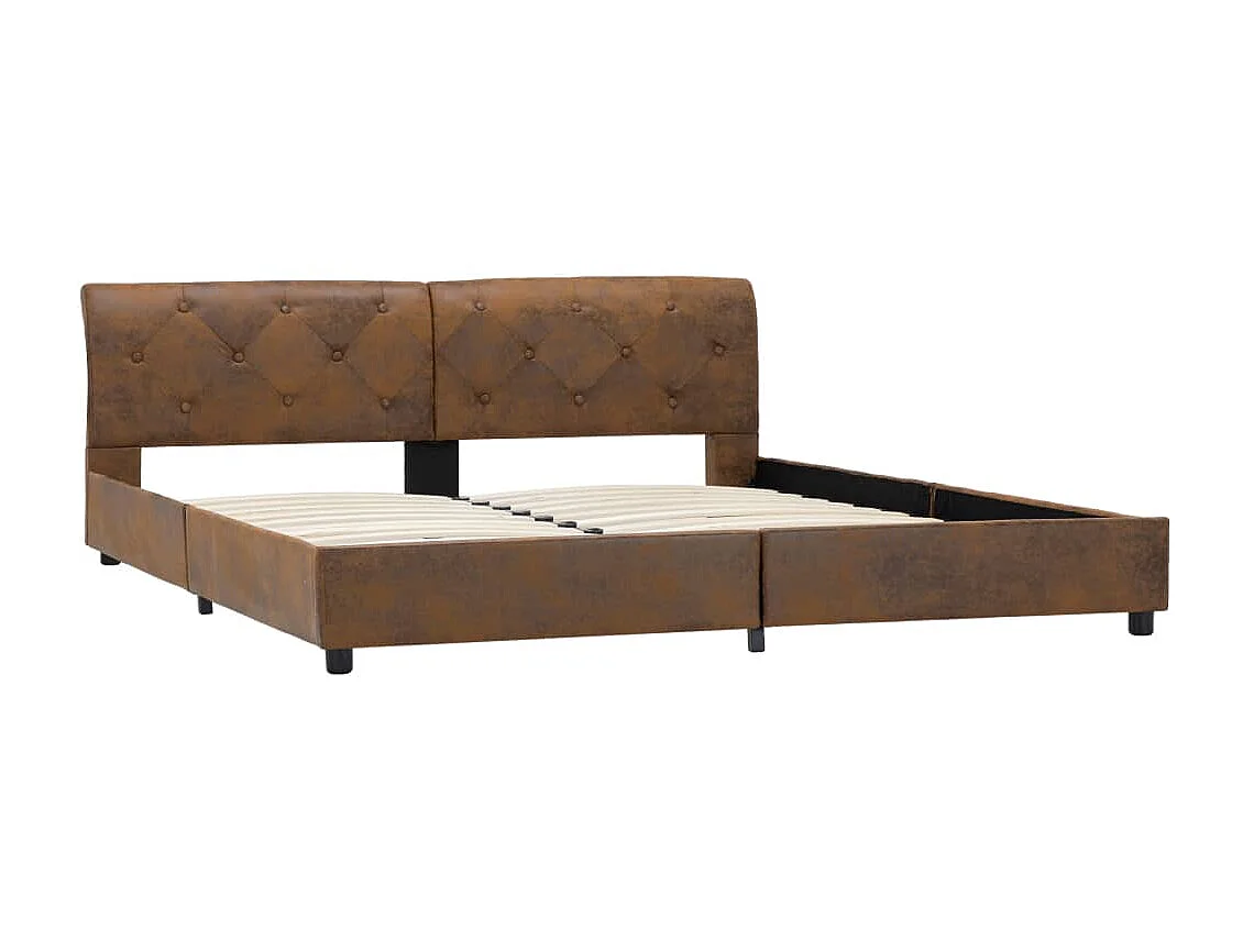 Bedframe kunstsuède bruin 160x200 cm NL78836